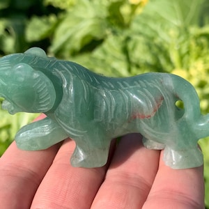 3.2&#39;&#39;+ Natural Aventurine quartz crystal Tiger skull crystal gifts 1pc