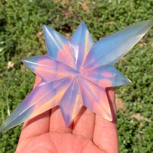 5.5&#39;&#39;+ Opalite quartz,quartz crystal,hand carved,crystal North Star,North Star skull,Home Decoration Crystal Gifts 1pc