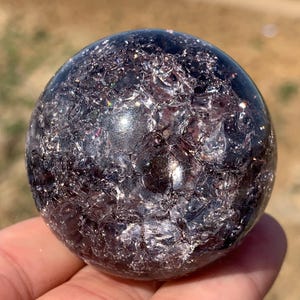 1.9&#39;&#39;+ Magical Smoky Aura Crackle Sphere,Crystal Glass Ball,Crystal Ball,Crystal sphere,Fine Crystal Gifts 1pc