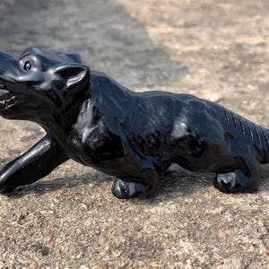 4&#39;&#39;+ Natural Obsidian quartz crystal Wolf skull crystal gifts 1pc