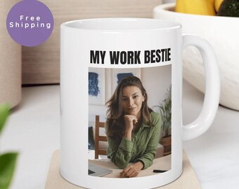 Picture Coffee Cup, Custom Photo Mug, BPA Free, Gift for Work Bestie