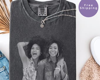 Custom Photo Shirt, Personalized Comfort Colors Tee, Pepper Gray, Work Bestie Colleague Gift
