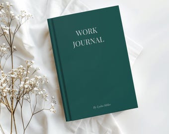 Personalized Work Journal, Green, Hardcover Coworker Gift