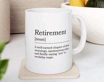 Retirement Present, Definition Mug, Glossy, BPA-free, Farewell Gift for Coworker