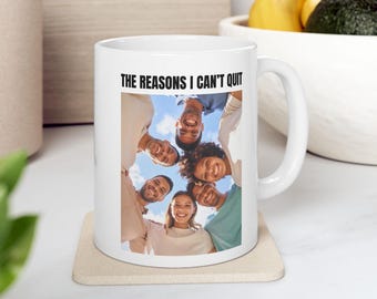 Personalized Photo Mug, Custom Office Gift for Work Bestie, Humorous Coffee Cup for Coworkers