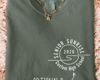 Camiseta Senior Sunrise de colores cómodos para estudiantes de último año de 2026, camiseta Senior de la generación 2025/2026, regalo de graduación de 2026, regalo personalizado para estudiantes de último año de secundaria