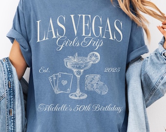 Las Vegas Girls Trip Shirt: Custom Birthday Comfort Colors Tee