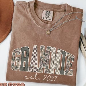 Camo Grammie Shirt Personalized New Grammie T-Shirt Gift for New Grammie Promoted to Grammie Est. Tee Mother's Day Gift for Grammie
