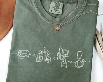 Chemise de thérapie respiratoire couleurs confort, cadeau pour l'obtention du diplôme RRT, appréciation du thérapeute pulmonaire, t-shirt Future RT, pull RT NICU, chemise rt tech
