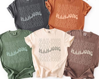 Comfort Colors Retro Mahjong Shirt, mahjong game party Tee, mahj gifts, Mahjong tShirt, Gift for Mahjong Lover, mahjong group apparel