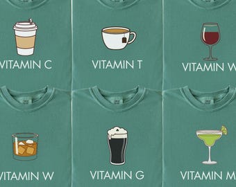 Rolig vitamin G-ölkomfortfärger grupp-T-shirt, ölälskare-T-shirt, St. Patricks Day-present, irländsk pubfest matchande T-shirt, rolig herrtröja