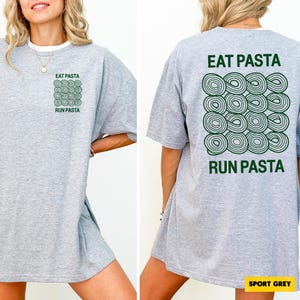 Eat Pasta Run Fasta Shirt - Funny Running Comfort Colors Tee - Pasta Lover Backprint T-Shirt - Marathon Runner Gift, Vintage Aesthetic