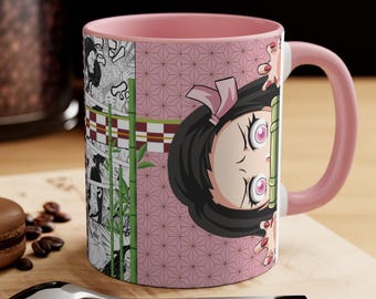 Mug Anime, conception numérique avec fond transparent, 300 dpi, pour sublimation DTF, emballage de mug anime, couleurs mignonnes, conception Anime.