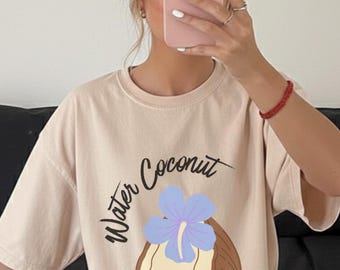 Design Summer Coconut, produit numérique sur le thème du crabe et de l'été, plage tendance, t-shirt d'été png, sublimation et dtf.