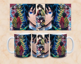 Design anime, mug anime, habillage thème anime, design anime pour sublimation, fichier DTF pour mugs, thème anime, GIF