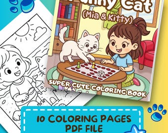 Funny Cat Catitude Coloring Book | 10 Cozy Cat Life Pages | Cute Cat Routines Meow Moments Cat Lovers Coloring Pages | Instant PDF Download
