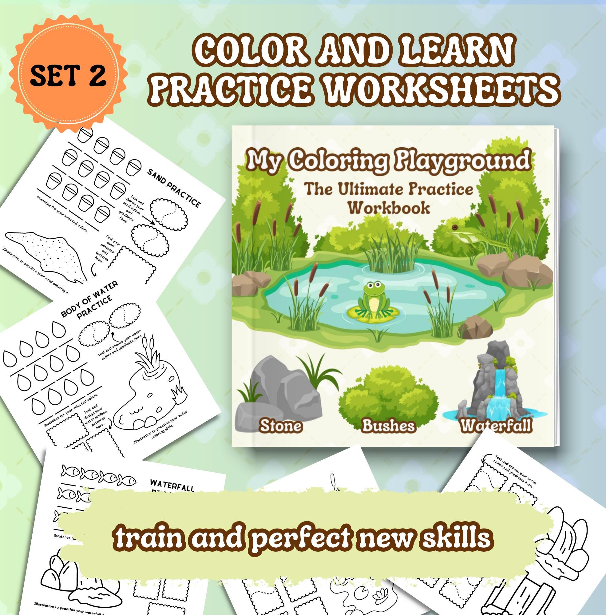 Coloring Tutorial Practice Sheets Coloring Practice Sheets Pages | Texture Patterns & Color Combo Charts ...