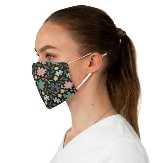 Washable Face Mask | 3 layer Antimicrobial cloth | Red Spring Flowers
