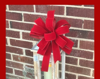 OUTDOOR Red Velvet Christmas Lantern bow red velvet bow with and without plastic liner