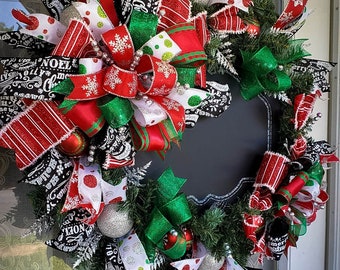 Red And Green Christmas Wreath Chalkboard Christmas Wreath Large Christmas Wreath Chalkboard Decor Christmas Decorations Red And Green Christmas Wreath Chalkboard Christmas Wreath Large Christmas Wreath Chalkboard Decor Christmas Decorations