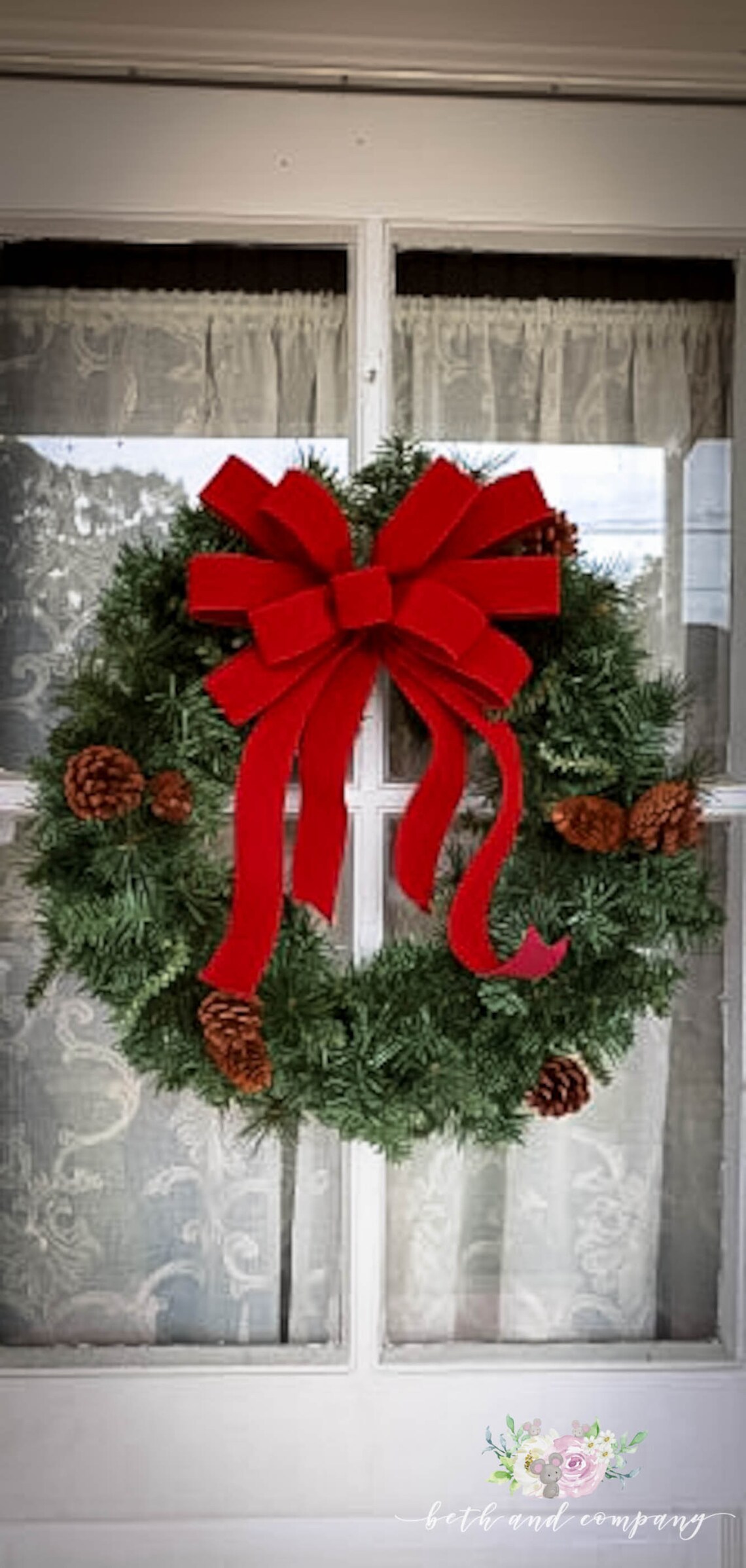 OUTDOOR Red Velvet Christmas Wreath Bow Red Velvet Bow With Etsy
