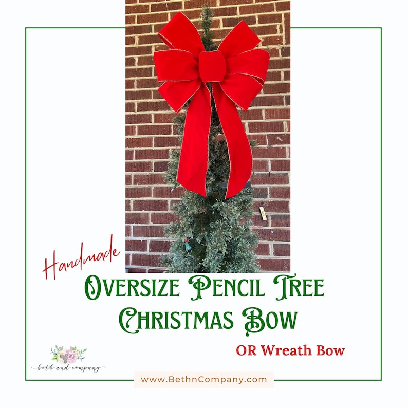 Oversized Red Velvet Christmas Bow - Tree Topper or Wreath - Etsy