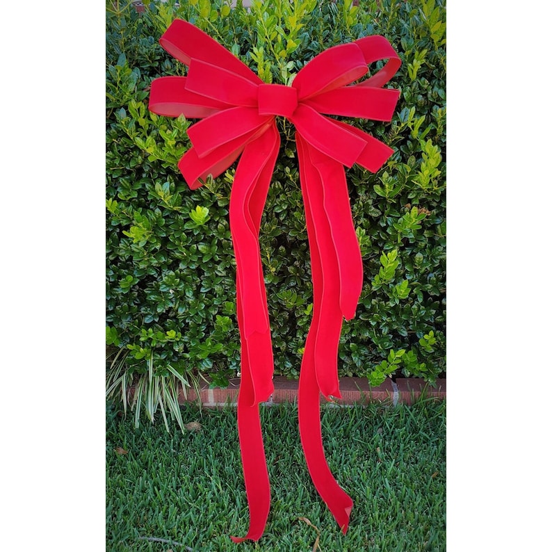 OUTDOOR Large Red Velvet Wreath Bow Bow for 34 Foot Wreath Etsy
