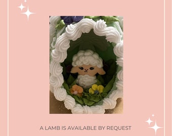 Zucker Ei Essbare Lamm Religiöse Kleine Aufrechte Zucker Ei Panorama Zucker Ostereier mit Lamm im Inneren Personalisiertes handgemachtes Ostergeschenk