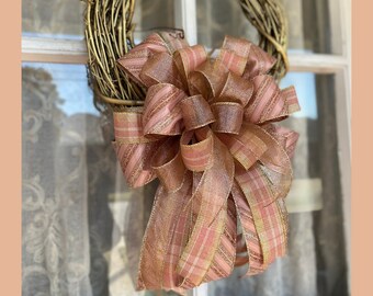 Christmas Bow / Rose Gold Bow / Lantern Bow / Victorian Tree Topper
