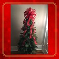 Christmas Tree Topper 12&quot; Round Bow Christmas Tree Bow Pick your Ribbon Christmas in July
