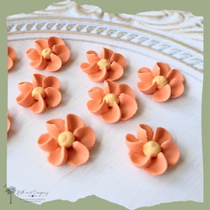 Large Royal Icing Flowers - Autumn Colors | Pumpkin Spice | Edible Handmade Flowers Cake and Cookie Decorations Resdy to Ship