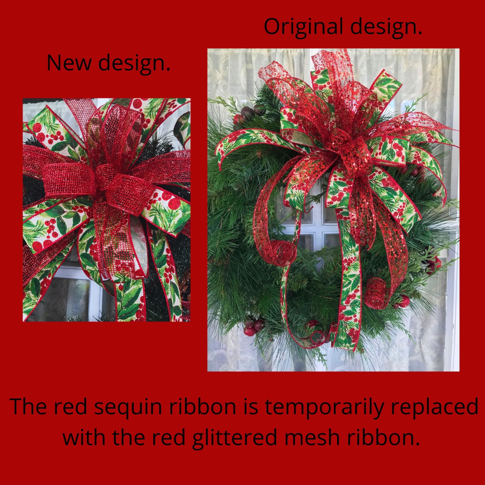 Red Berries and Greenery Christmas Bow, Farmhouse Berry Wreath Bow - Etsy