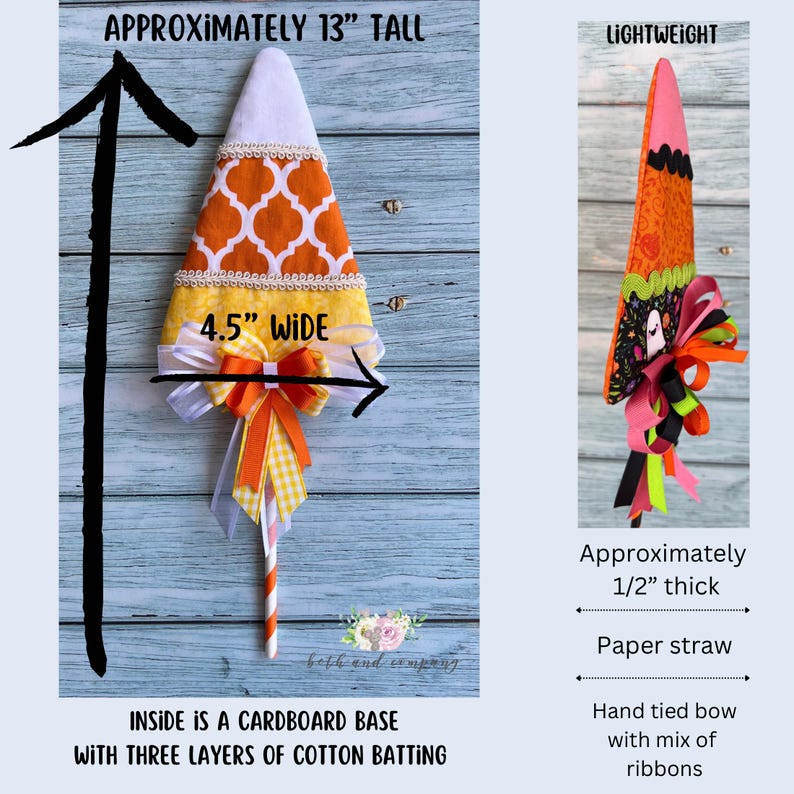 Handmade Fabric Candy Corn Pick: Halloween Fall Wreath Attachment - Etsy