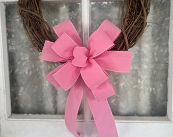 Valentines Pink Velvet Bow for Front Door Pink Christmas Decor Light Pink Valentines Day Bow