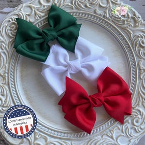 Red Hair Bows 5 Inch Coquette Bows Hair Bows for Girls Hair Accessories Grosgrain Ribbon Hairbows Hand Made