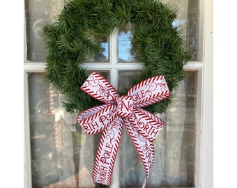 Christmas Bow | North Pole | Bow for Front Door | North Pole Tree Topper