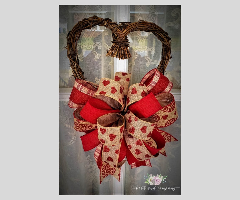Valentine S Day Heart Wreath Valentines Heart Shaped Etsy