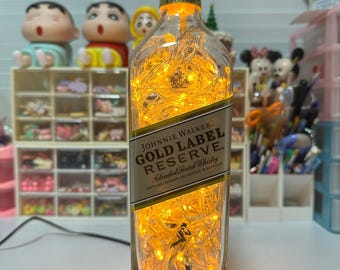 Johnnie Walker Flaschenlampe - Seitenschalter LED | Bar Geschenk Dekor