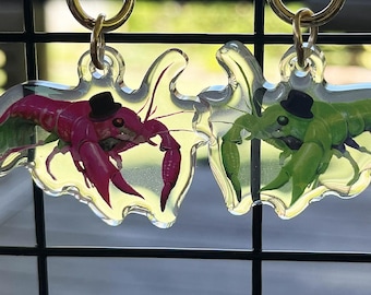 TOP HAT LOBSTER || 1.5" Holographic Acrylic Charm