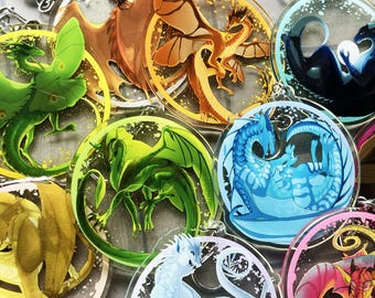 SECRET STEALTH TEAM [Wings of Fire] 3" Glitter Epoxy Charms