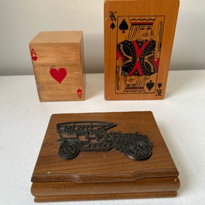 Votre choix - étui pour cartes à jouer en bois vintage