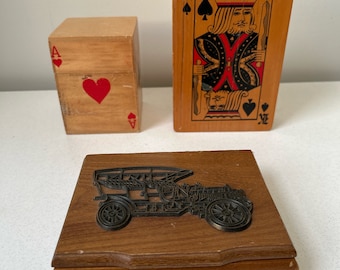 Your Choice- Vintage Wooden Playing Cards Case