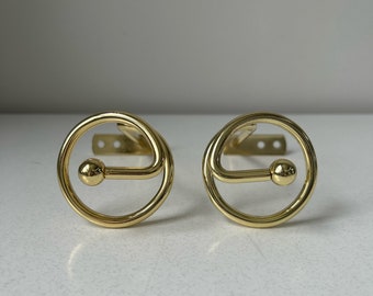 Set of 2 Vintage Spiral Brass Curtain Tie Backs