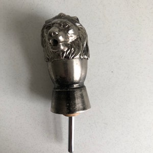 Vintage Stainless Steel Lion Head Bottle Stopper and Liquor Pour