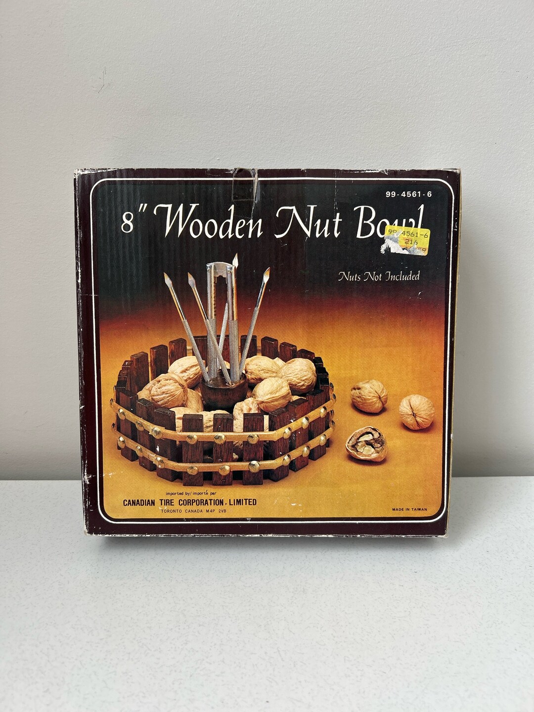Vintage NIB Wooden Nut Bowl With Cracker and Picks Etsy
