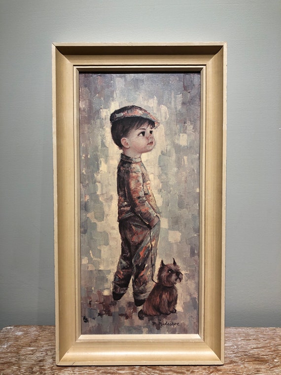 ✨ヴィンテージ✨絵画✨ビッグアイ黒人男の子 （JKPT STORE