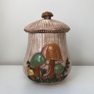 Vintage Ceramic Merry Mushroom XL Canister