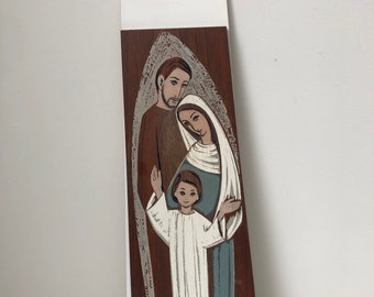 Vintage MCM Daniel Lareau Religious Art on Wooden Panel