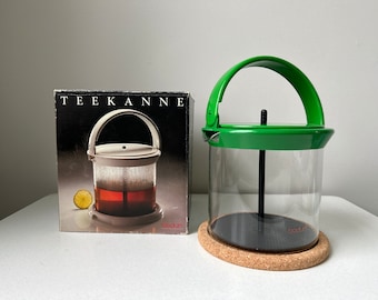 Vintage Bodum Bright Green Teekanne Teapot Teapress