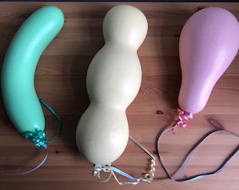 Set of 3 Vintage Painted Ceramic Balloon Wall Decor